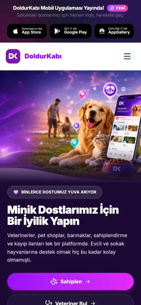DoldurKabı sitesi telefonda