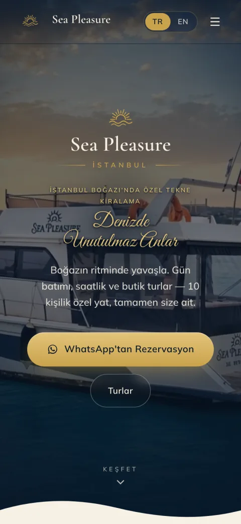 Sea Pleasure sitesi, telefonda