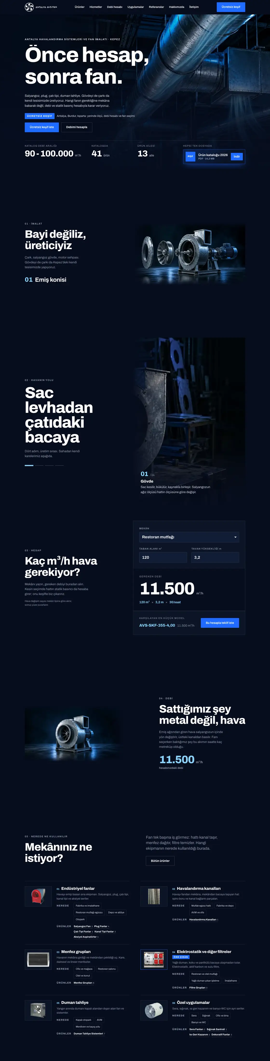 Antalya AVS Fan sitesinin masaüstü ana sayfası, baştan sona