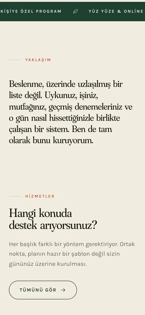 Dyt. Ece Öztürk sitesi telefonda: yaklaşım bölümü
