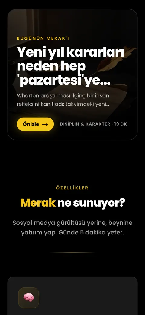 Merak Et Öğren sitesi telefonda: günün merakı bölümü
