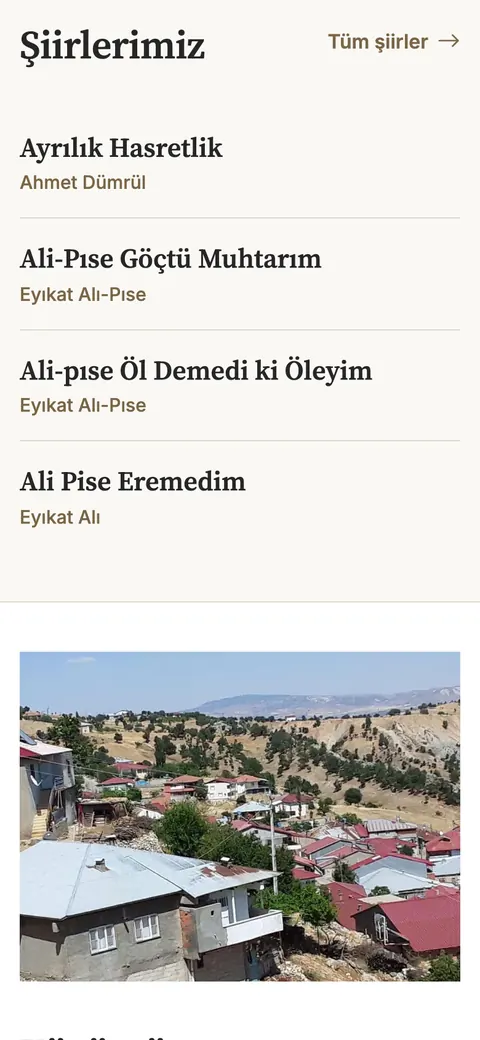 Üngüt Milyanlı Köyü sitesi telefonda: şiirler bölümü